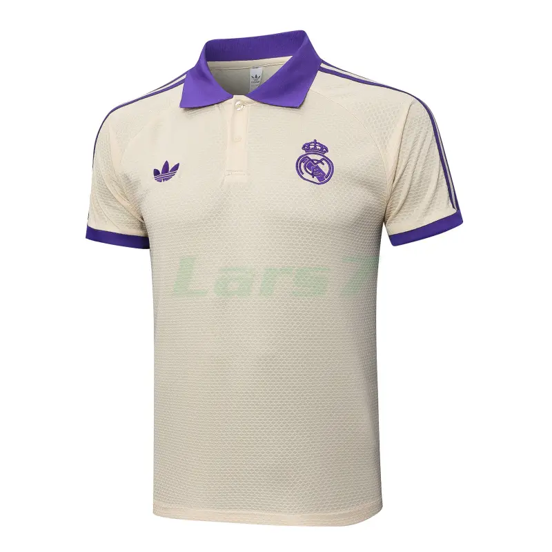 Polo Real Madrid 2025/2026 Beige/Morado Polo Real Madrid 2025/2026 Beige/Morado