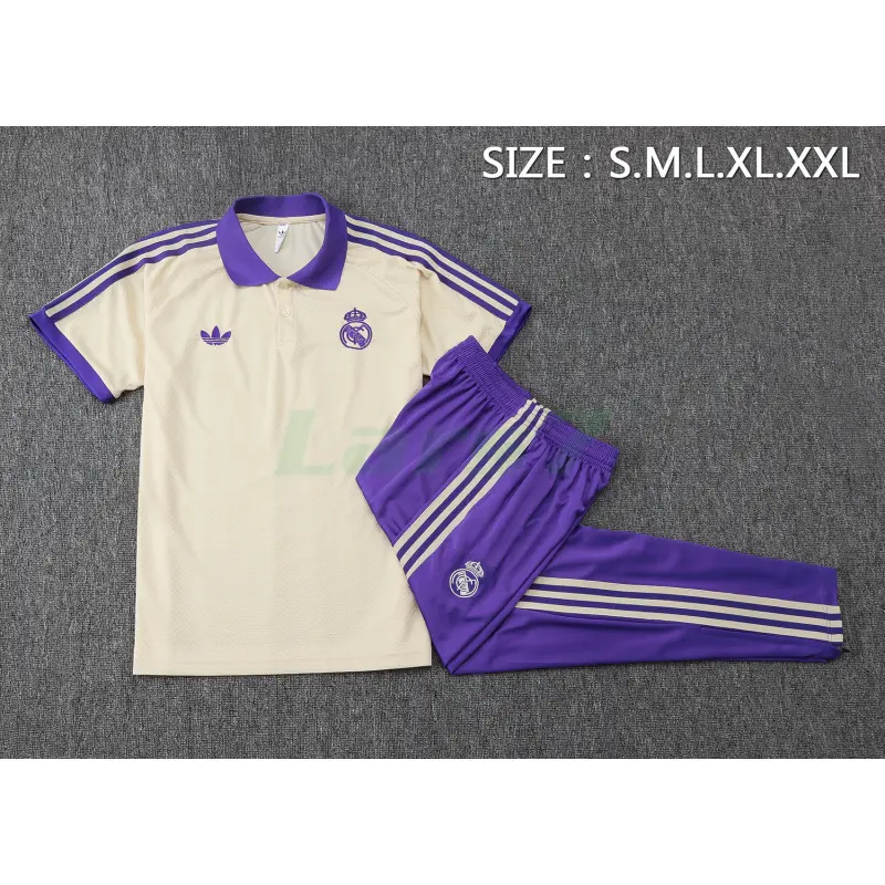 Polo Real Madrid 2025/2026 Beige/Morado Polo Real Madrid 2025/2026 Beige/Morado