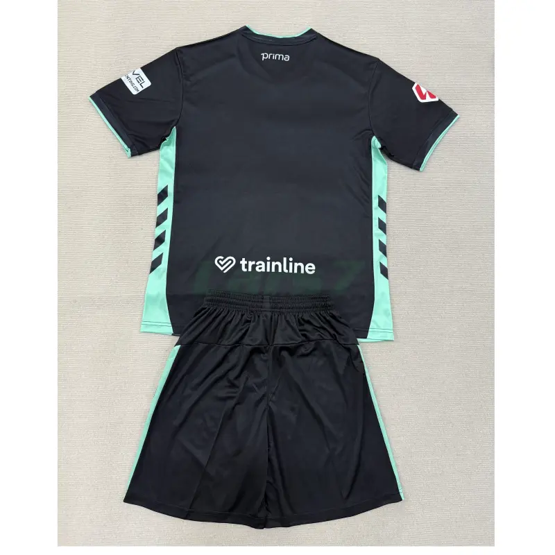 Camiseta Real Betis 3ª Equipación 2025/2026 Negro Niño Kit con Parche La Liga