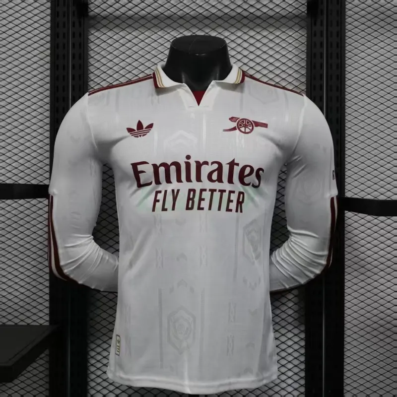 Camiseta Arsenal 3ª Equipación 2025/2026 ML Blanco (EDICIÓN JUGADOR)