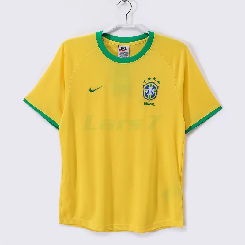 Camiseta Brasil 1ª Equipación Retro 2000 Amarillo