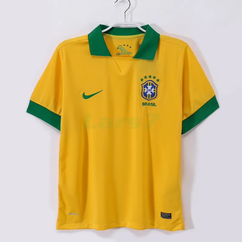 Camiseta Brasil 1ª Equipación Retro 2013 Amarillo