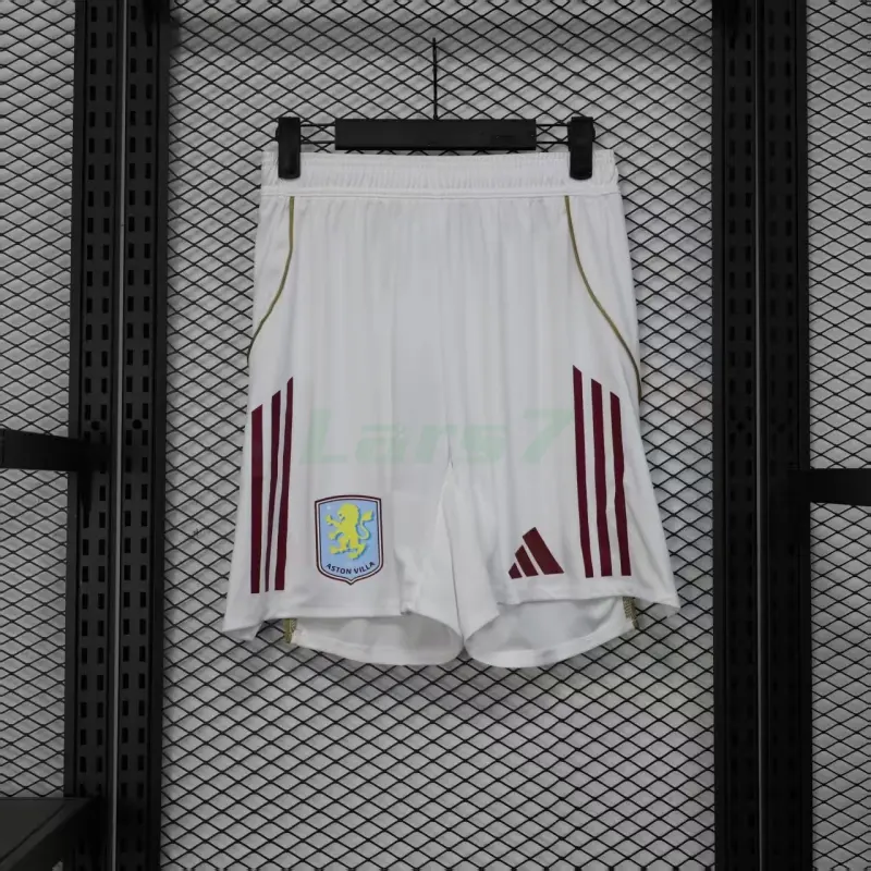 Pantalón Corto Aston Villa 1ª Equipación 2025/2026 Blanco (EDICIÓN JUGADOR)