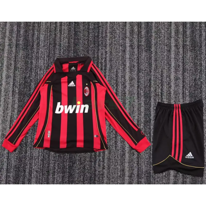 Camiseta AC Milan 1ª Equipación Retro 2006/07 ML Rojo/Negro Niño Kit