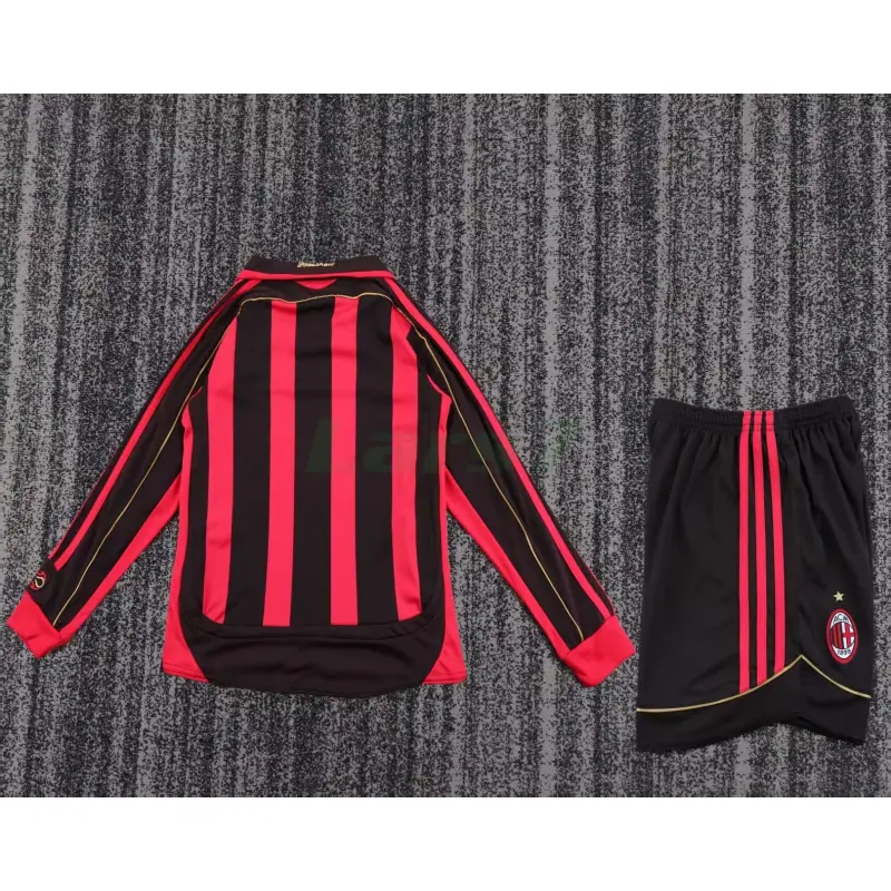 Camiseta AC Milan 1ª Equipación Retro 2006/07 ML Rojo/Negro Niño Kit