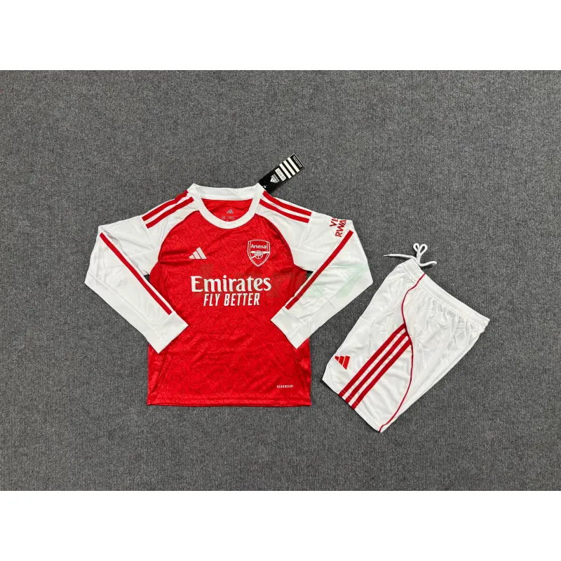 Camiseta Arsenal 1ª Equipación 2025/2026 ML Rojo/Blanco Niño Kit