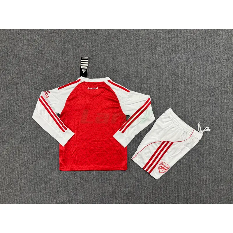 Camiseta Arsenal 1ª Equipación 2025/2026 ML Rojo/Blanco Niño Kit
