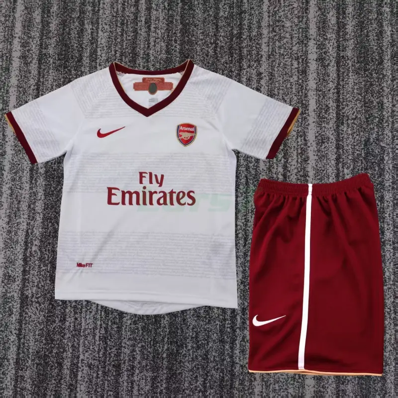 Camiseta Arsenal 2ª Equipación Retro 2007/08 Blanco Niño Kit