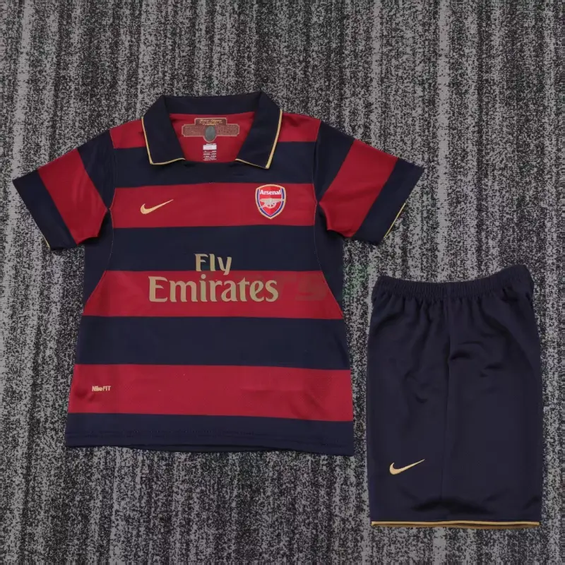 Camiseta Arsenal 3ª Equipación Retro 2007/08 Rojo Oscuro/Negro Niño Kit