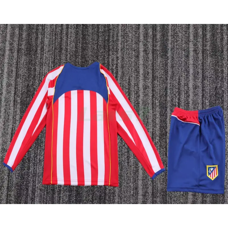 Camiseta Atlético de Madrid 1ª Equipación Retro 2004/05 ML Rojo/Blanco Niño Kit