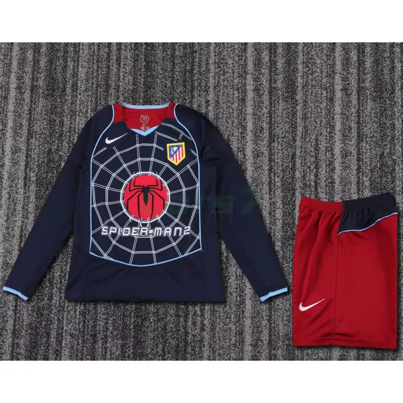 Camiseta Atlético de Madrid 2ª Equipación Retro 2004/05 ML Azul Marino Niño Kit