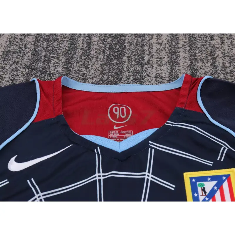 Camiseta Atlético de Madrid 2ª Equipación Retro 2004/05 ML Azul Marino Niño Kit