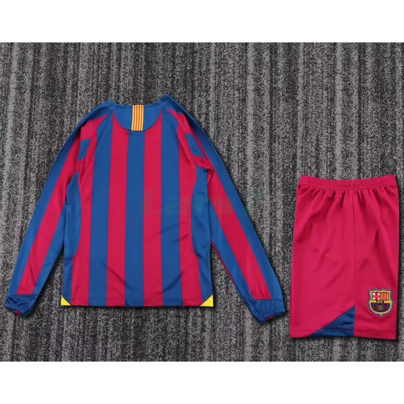 Camiseta Barcelona 1ª Equipación Retro 2005/06 ML Rojo/Azul Niño Kit