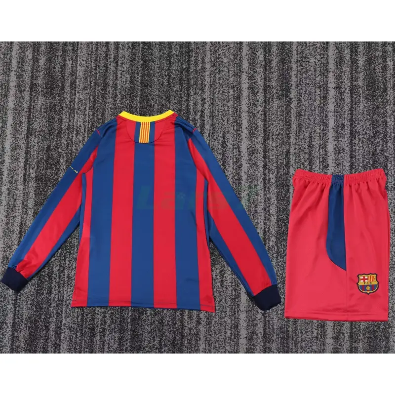 Camiseta Barcelona 1ª Equipación Retro 2010/11 ML Rojo/Azul Niño Kit