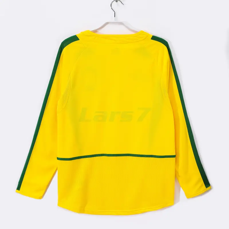 Camiseta Brasil 1ª Equipación Retro 2002 ML Amarillo
