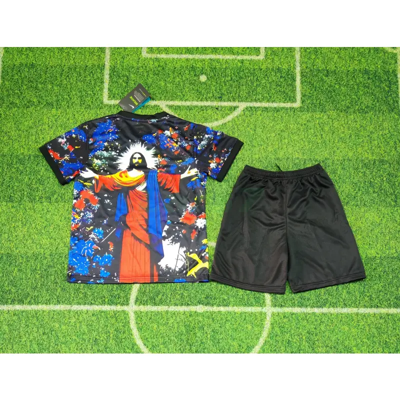 Camiseta Brasil 2025 Especial Edición Negro/Azul/Rojo Niño Kit