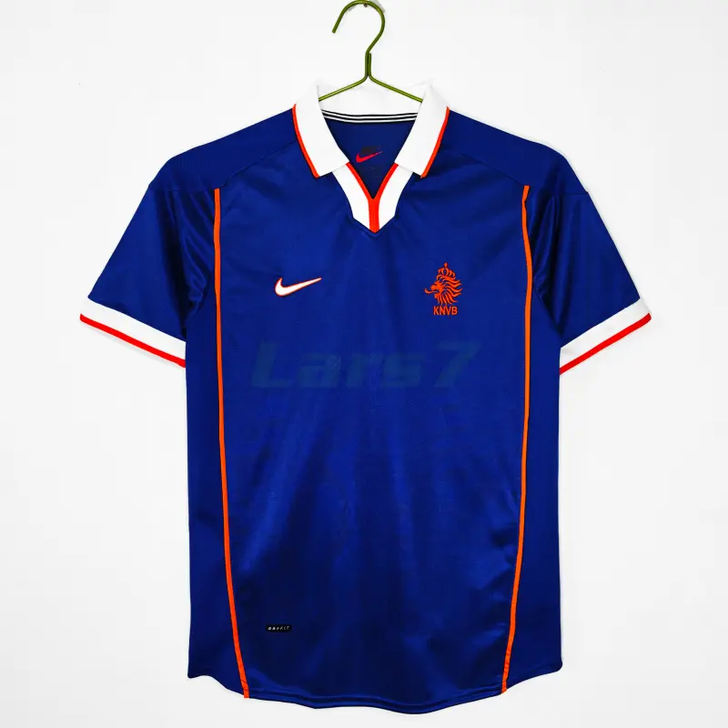 Camiseta Holanda 2ª Equipación Retro 1998 Azul Camiseta Holanda 2ª Equipación Retro 1998 Azul
