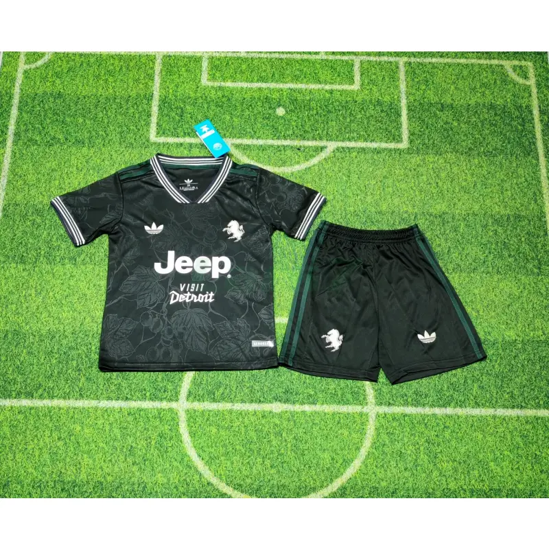 Camiseta Juventus 3ª Equipación 2025/26 Negro Niño Kit