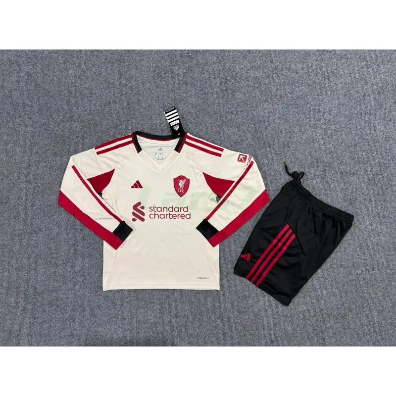 Camiseta Liverpool 2ª Equipación 2025/2026 ML Blanco Niño Kit