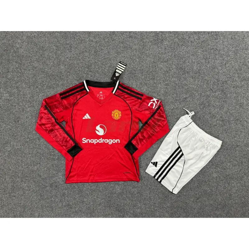 Camiseta Manchester United 1ª Equipación 2025/2026 ML Rojo Niño Kit