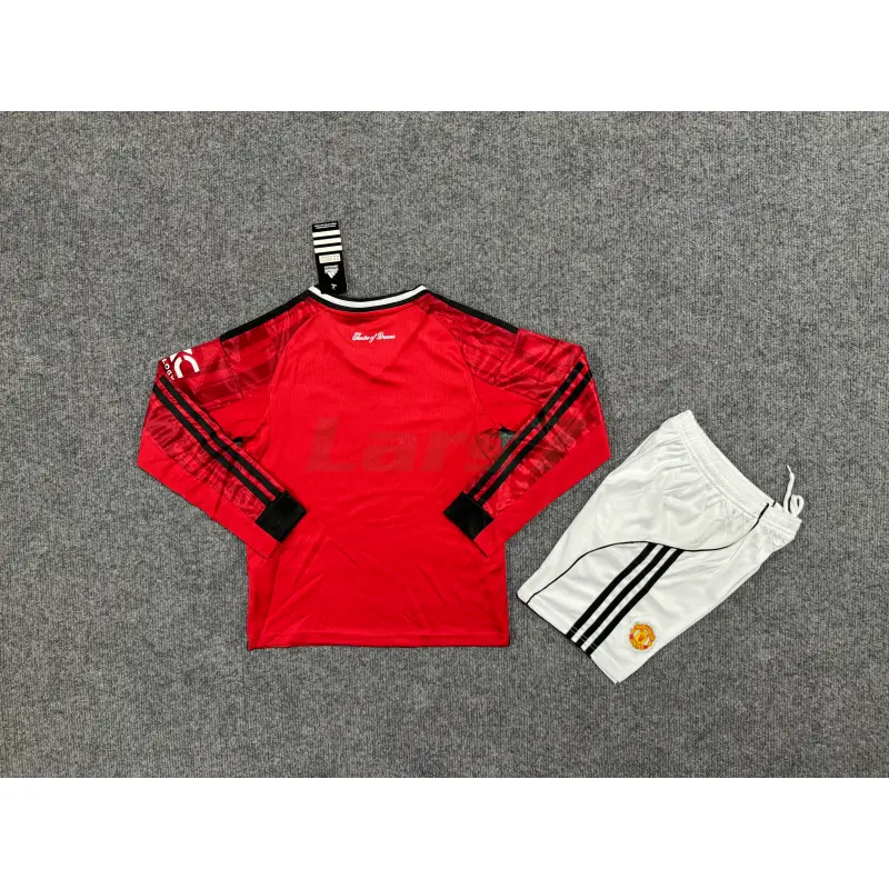 Camiseta Manchester United 1ª Equipación 2025/2026 ML Rojo Niño Kit