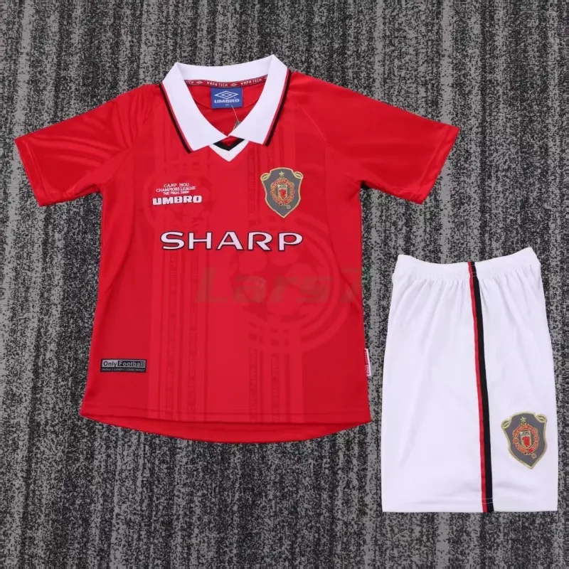 Camiseta Manchester United 1ª Equipación Retro 1999/00 Rojo Niño Kit