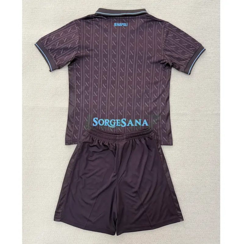 Camiseta Napoli 3ª Equipación 2025/2026 Negro Niño Kit