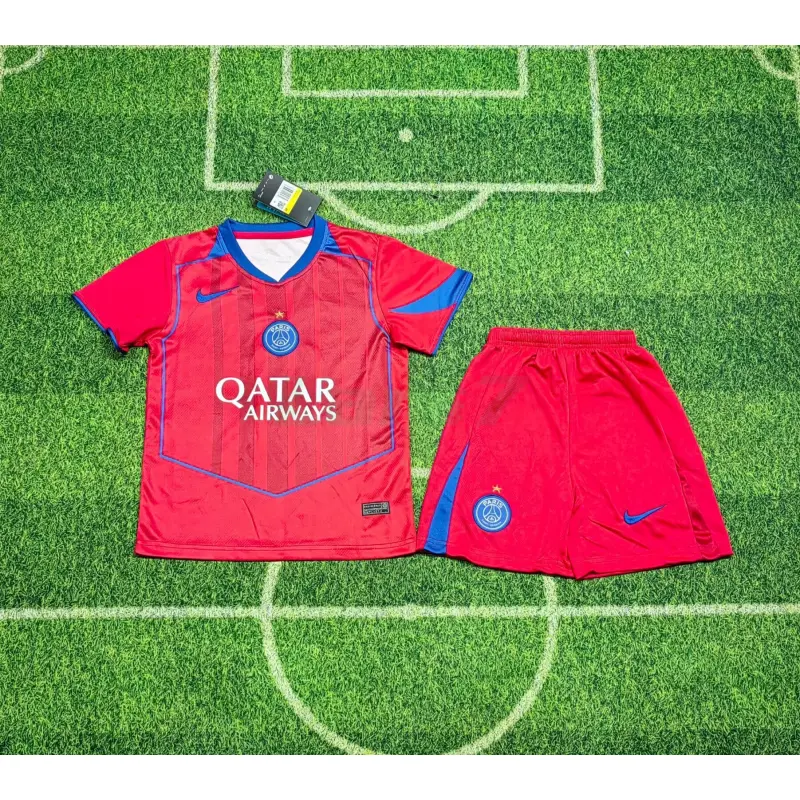 Camiseta PSG 3ª Equipación 2025/2026 con Estrella Rojo Niño Kit