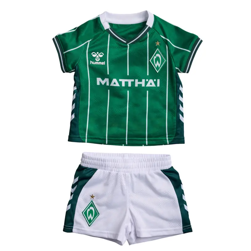 Camiseta Werder Bremen 1ª Equipación 2025/2026 Verde/Blanco Niño Kit