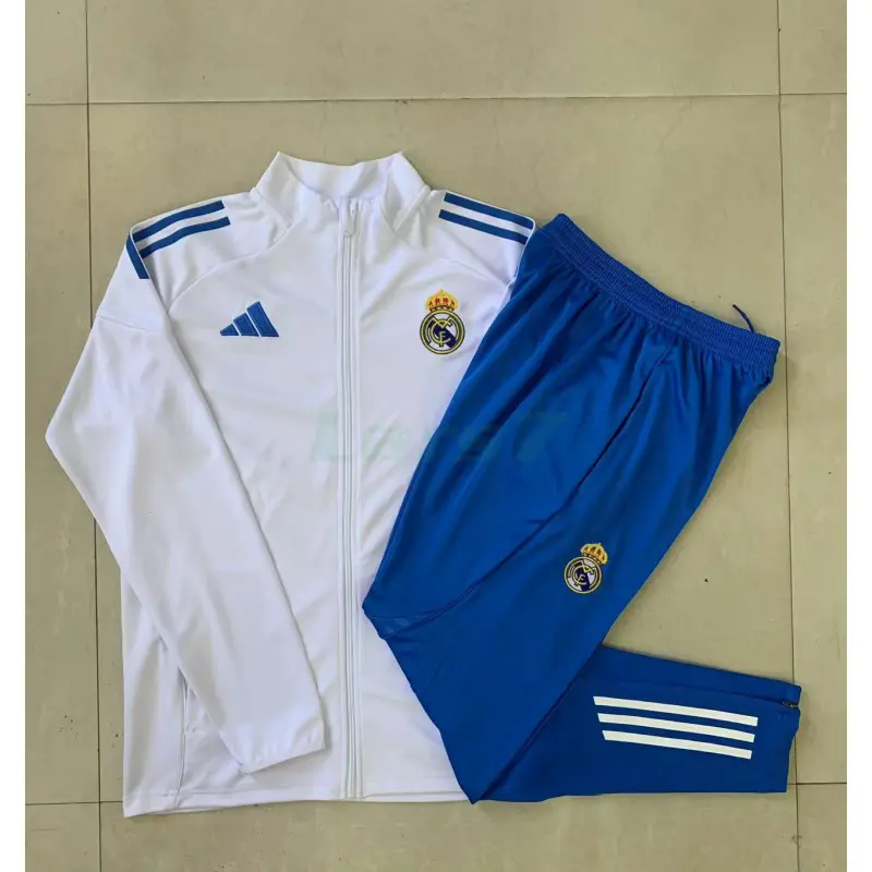 Chandal Real Madrid 2025/2026 Niño Blanco/Azul Chandal Real Madrid 2025/2026 Niño Blanco/Azul