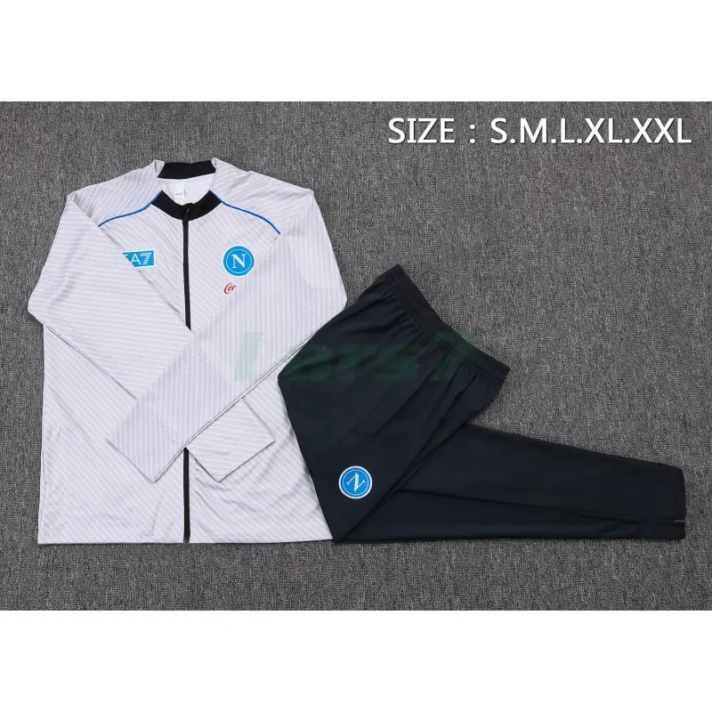 Chaqueta Napoli 2025/2026 Gris Claro con Estampado Chaqueta Napoli 2025/2026 Gris Claro con Estampado