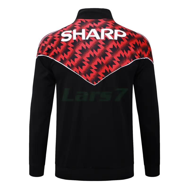 Chaqueta Manchester United 2025/2026 Negro/Rojo con Estampado Chaqueta Manchester United 2025/2026 Negro/Rojo con Estampado