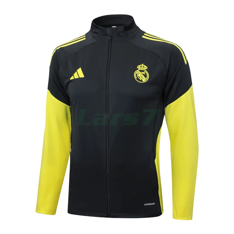 Chaqueta Real Madrid 2025/2026 Gris Oscuro/Amarillo Chaqueta Real Madrid 2025/2026 Gris Oscuro/Amarillo