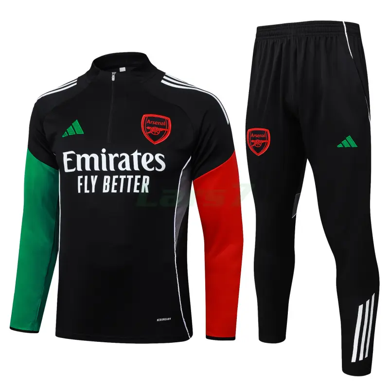 Sudadera De Entrenamiento Arsenal 2025/2026 Kit Negro/Rojo/Verde