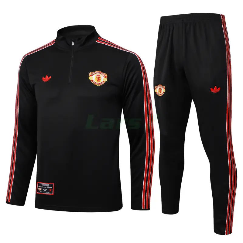 Sudadera De Entrenamiento Manchester United 2025/2026 Kit Retro Negro/Rojo