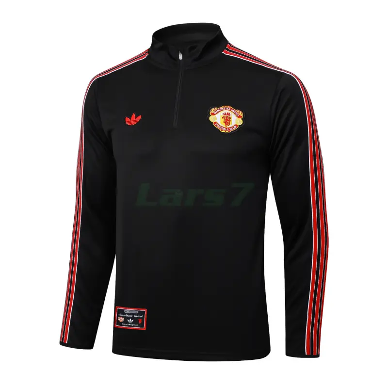 Sudadera De Entrenamiento Manchester United 2025/2026 Retro Negro/Rojo