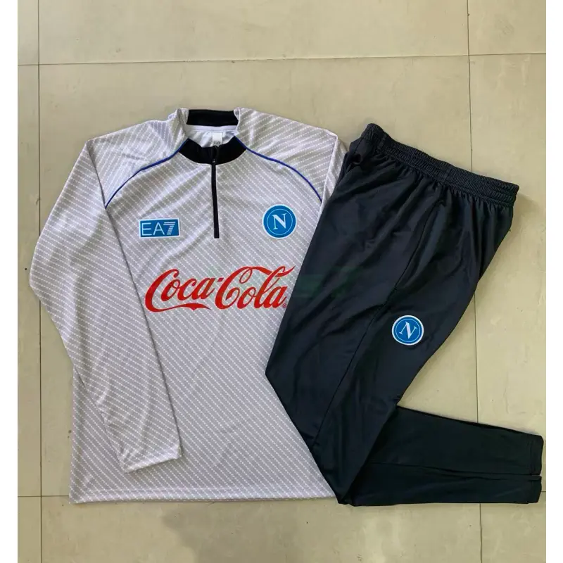 Sudadera De Entrenamiento Napoli 2025/2026 Gris Claro con Estampado