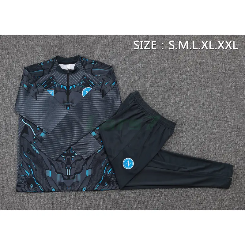Sudadera De Entrenamiento Napoli 2025/2026 Kit Negro con Estampado