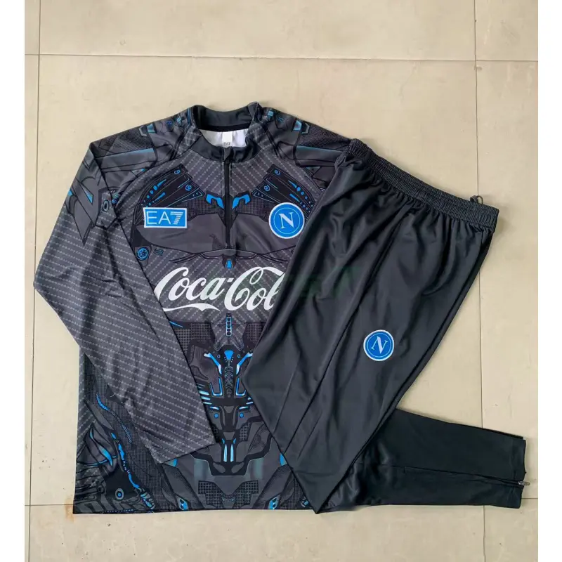 Sudadera De Entrenamiento Napoli 2025/2026 Kit Negro con Estampado