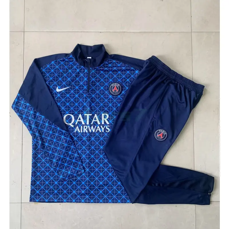 Sudadera De Entrenamiento PSG 2025/2026 Azul Real con Estampado de Cuadros