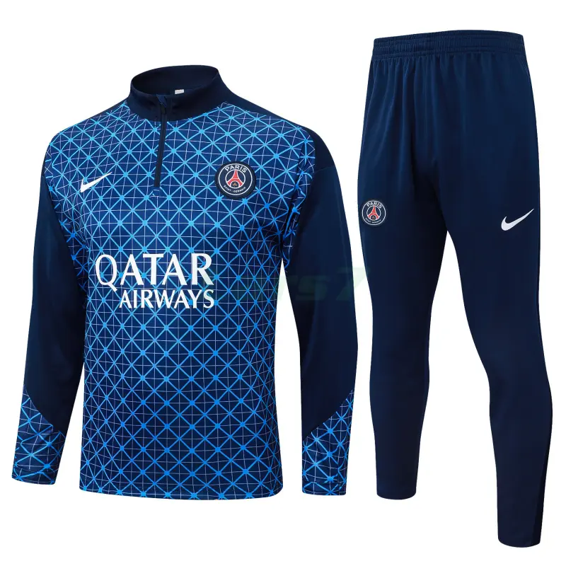 Sudadera De Entrenamiento PSG 2025/2026 Kit Azul Real con Estampado de Cuadros