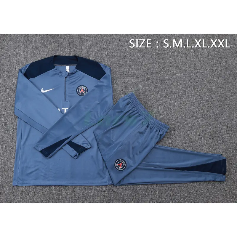 Sudadera De Entrenamiento PSG 2025/2026 Kit Gris/Azul Oscuro
