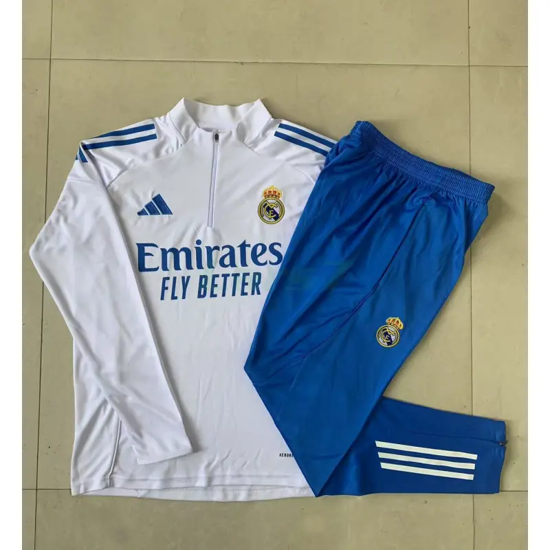 Sudadera De Entrenamiento Real Madrid 2025/2026 Blanco/Azul