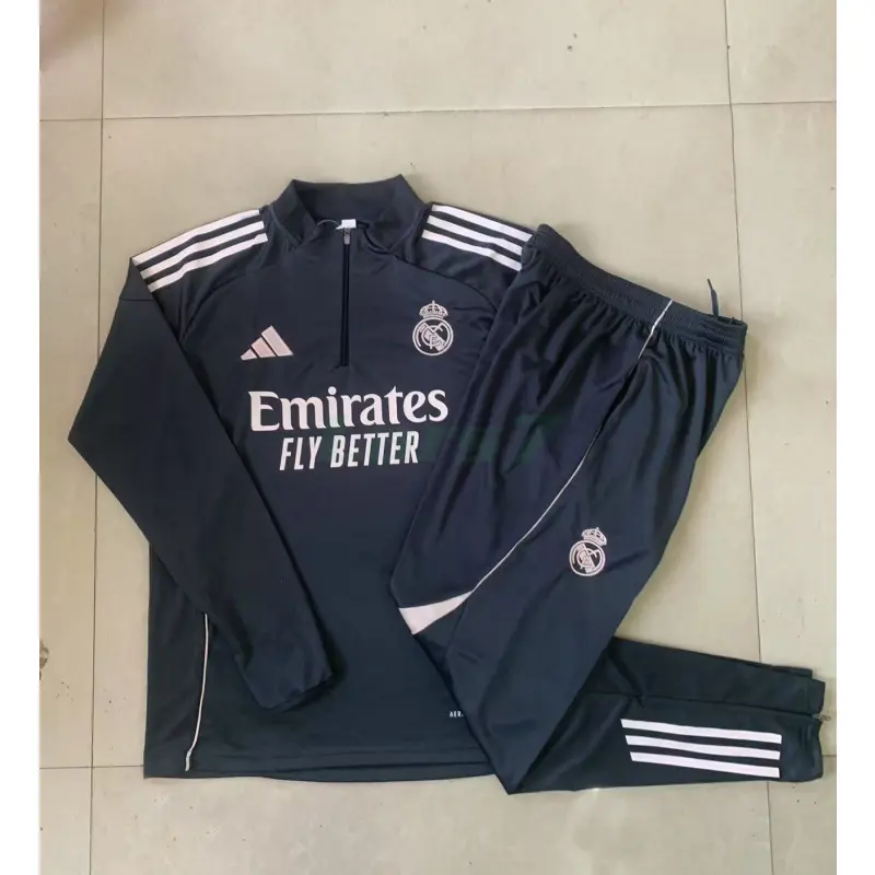 Sudadera De Entrenamiento Real Madrid 2025/2026 Gris Oscuro/Rosa Claro