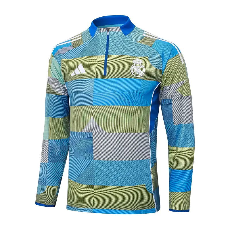 Sudadera De Entrenamiento Real Madrid 2025/2026 Rayas Verdes con Estampado