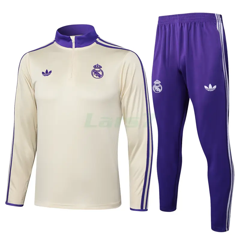 Sudadera De Entrenamiento Real Madrid 2025/2026 Retro Beige/Morado