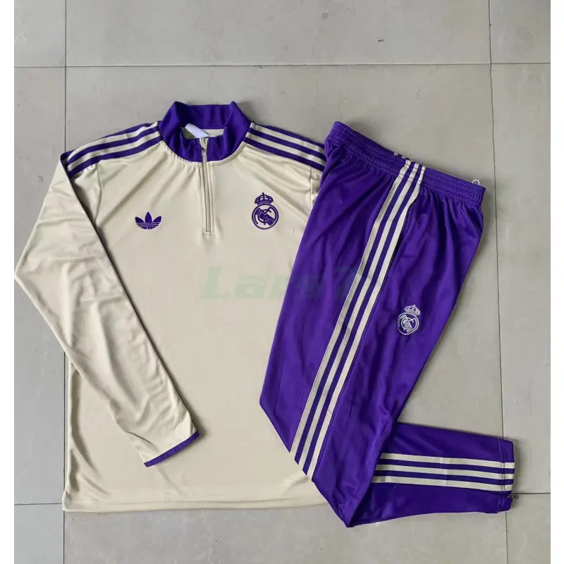 Sudadera De Entrenamiento Real Madrid 2025/2026 Retro Beige/Morado