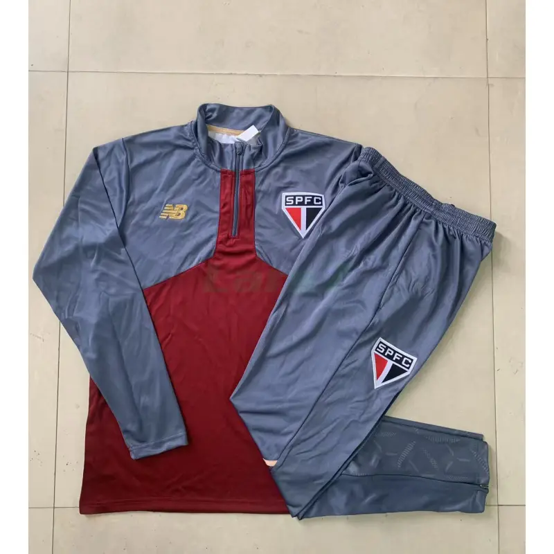Sudadera De Entrenamiento São Paulo 2025/2026 Kit Rojo Oscuro/Gris