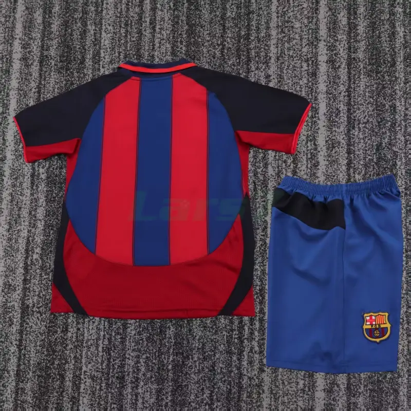 Camiseta Barcelona 1ª Equipación Retro 2003/04 Rojo/Azul Niño Kit