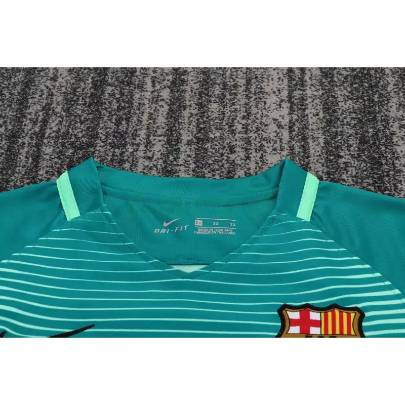 Camiseta Barcelona 3ª Equipación Retro 2016/17 Verde Niño Kit Camiseta Barcelona 3ª Equipación Retro 2016/17 Verde Niño Kit